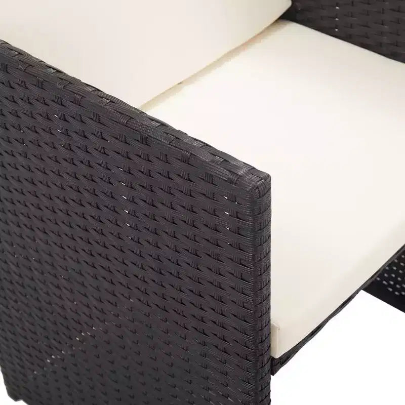 vidaXL Mesa y sillas de jardín negro y blanco crema