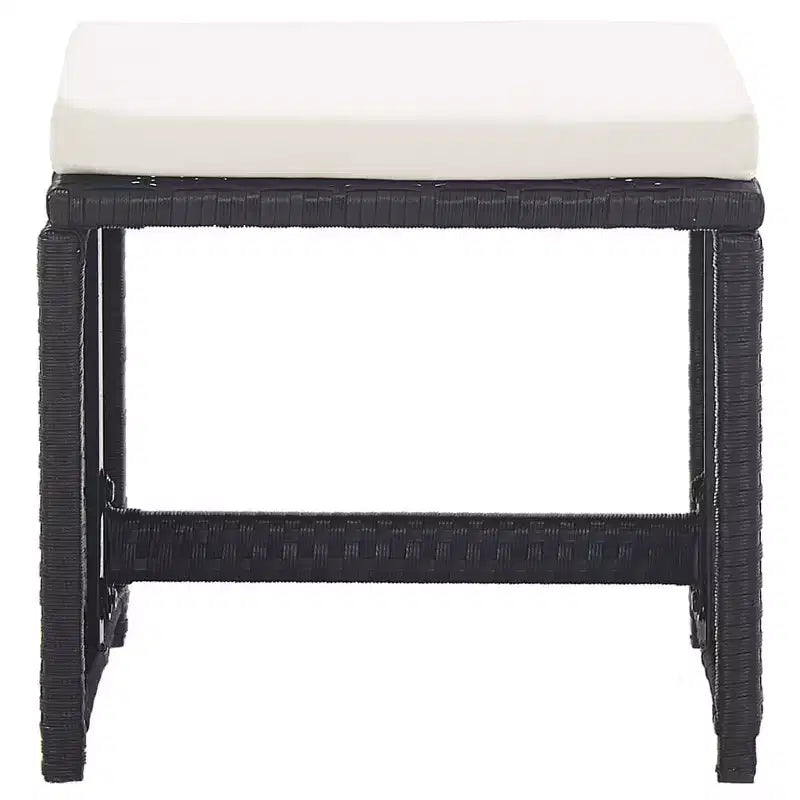 vidaXL Mesa y sillas de jardín negro y blanco crema