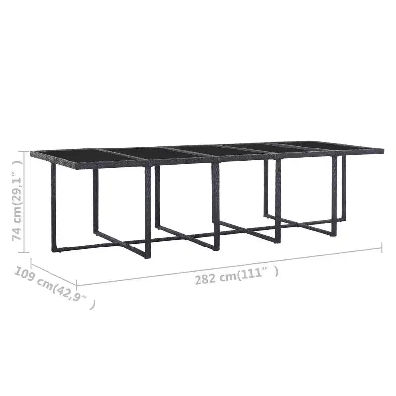 vidaXL Mesa y sillas de jardín negro y blanco crema