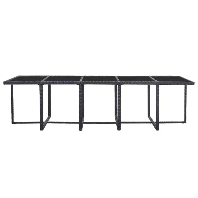 vidaXL Mesa y sillas de jardín negro y blanco crema