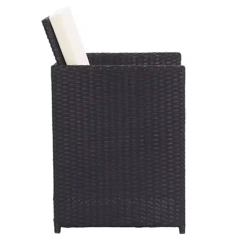 vidaXL Mesa y sillas de jardín negro y blanco crema