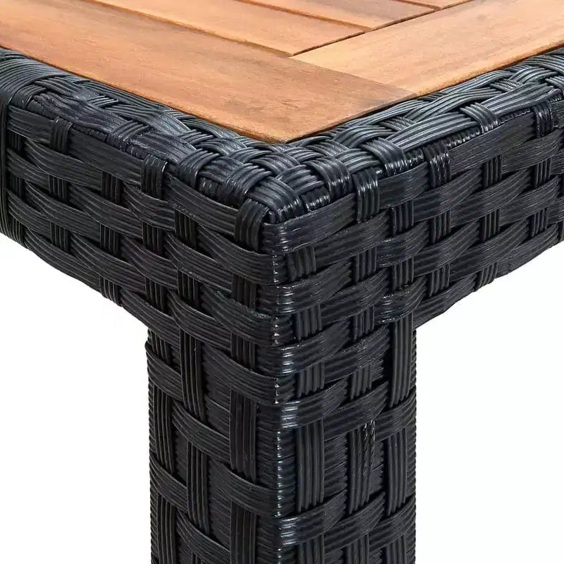 vidaXL Outdoor Dining Set Black PE Rattan 7 Piece Adjustable Armrests