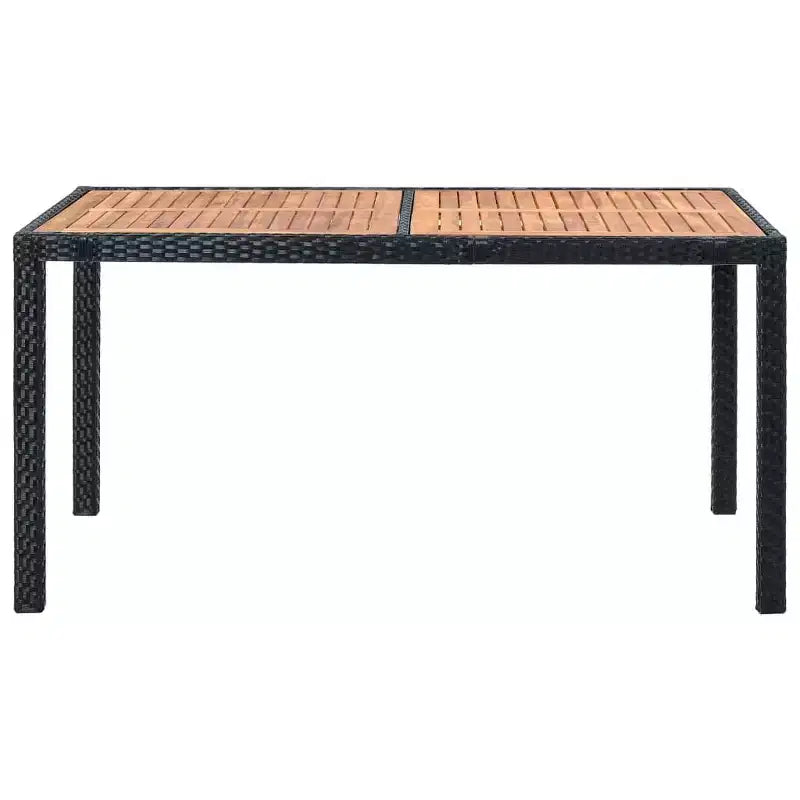 vidaXL Outdoor Dining Set Black PE Rattan 7 Piece Adjustable Armrests