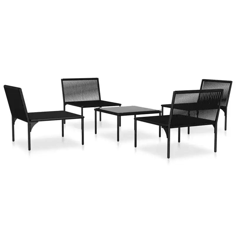 vidaXL Salon de jardin noir et anthracite