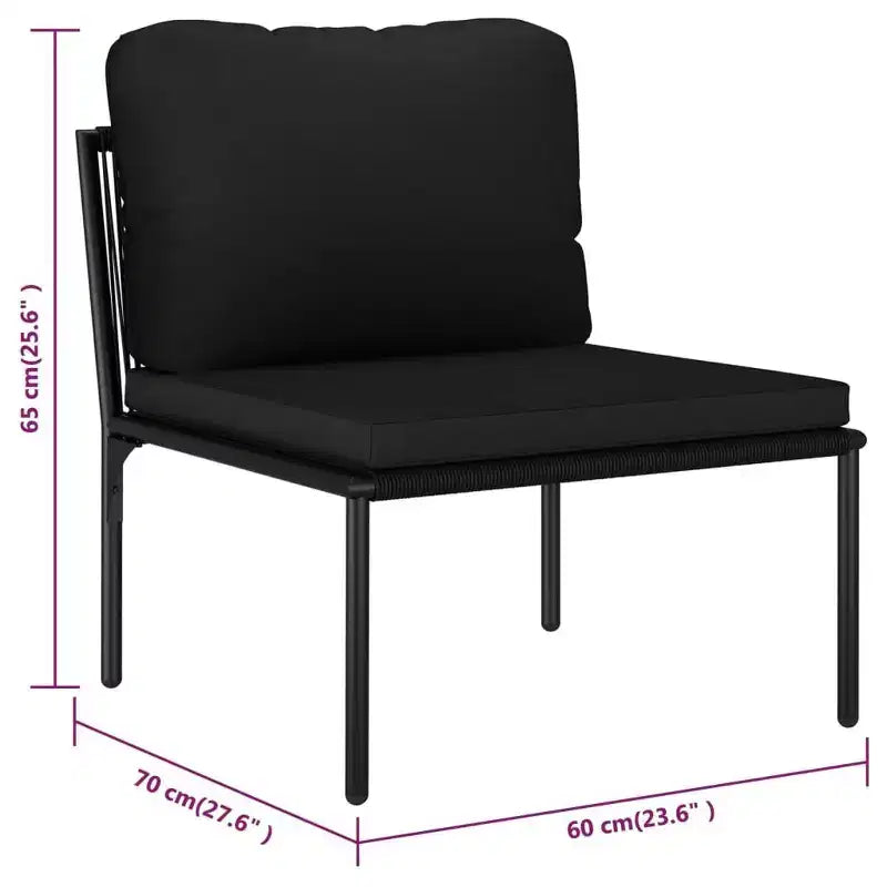 vidaXL Salon de jardin noir et anthracite