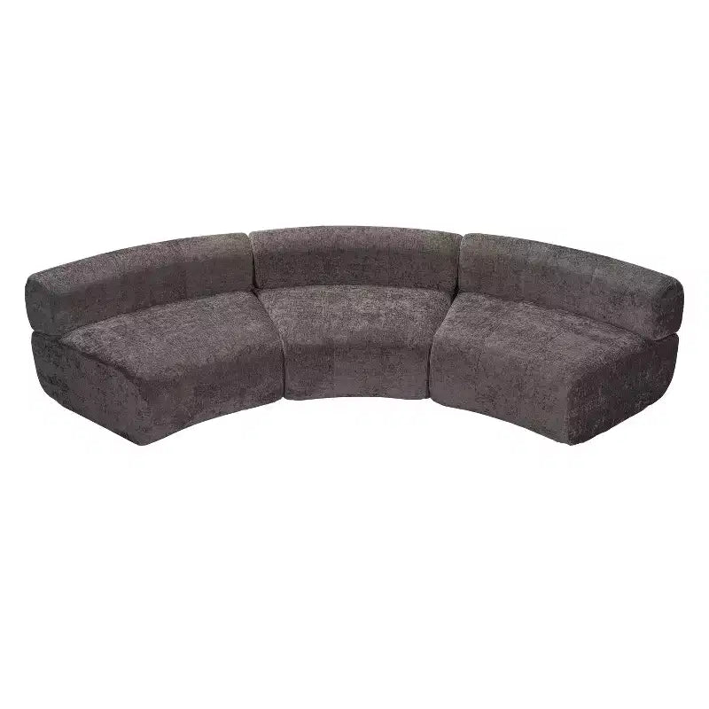 Christopher Knight Home Golan 118.5 Modular Compressed Curved Upholstered 3-Seater Sectional Sofa