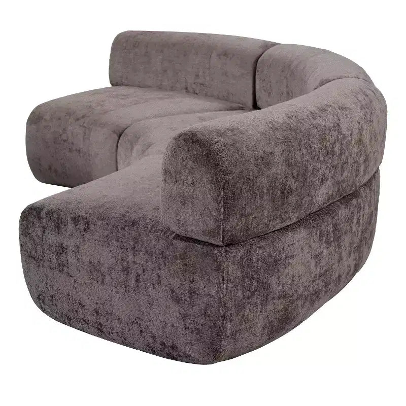 Christopher Knight Home Golan 118.5 Modular Compressed Curved Upholstered 3-Seater Sectional Sofa