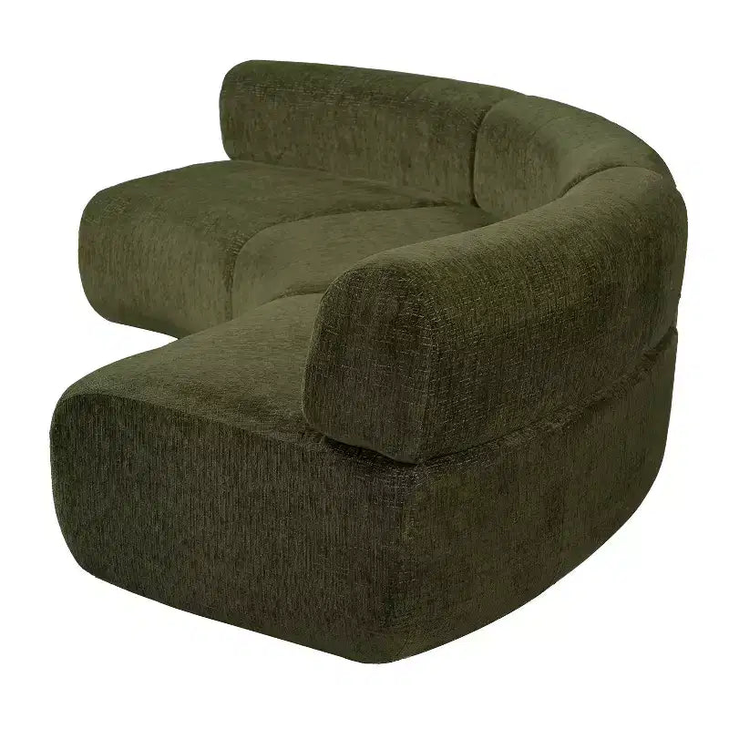 Christopher Knight Home Golan 118.5 Modular Compressed Curved Upholstered 3-Seater Sectional Sofa