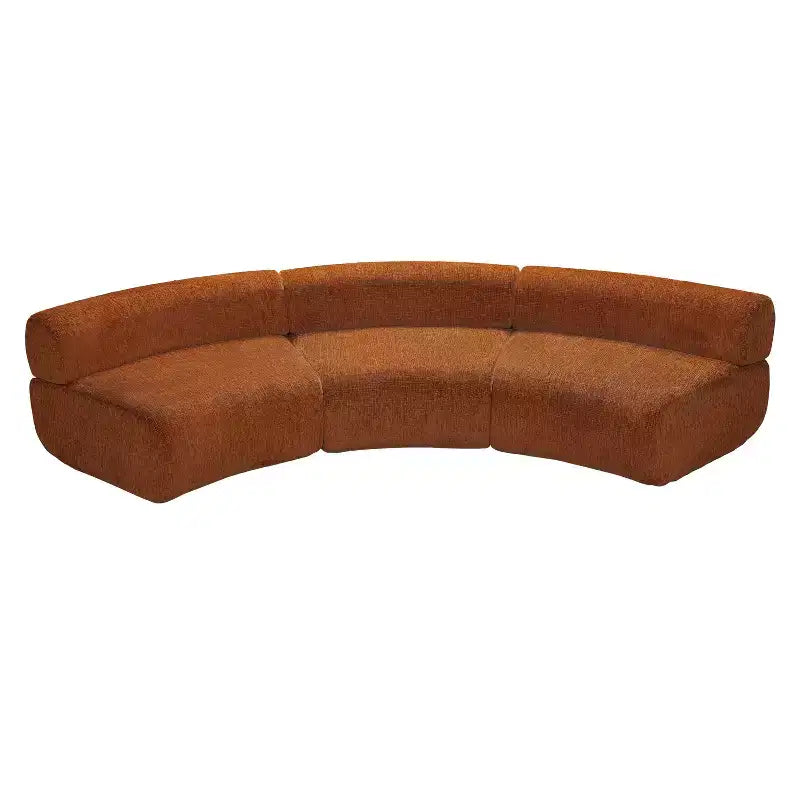 Christopher Knight Home Golan 118.5 Modular Compressed Curved Upholstered 3-Seater Sectional Sofa