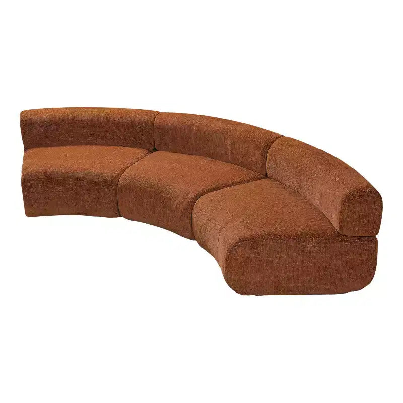 Christopher Knight Home Golan 118.5 Modular Compressed Curved Upholstered 3-Seater Sectional Sofa