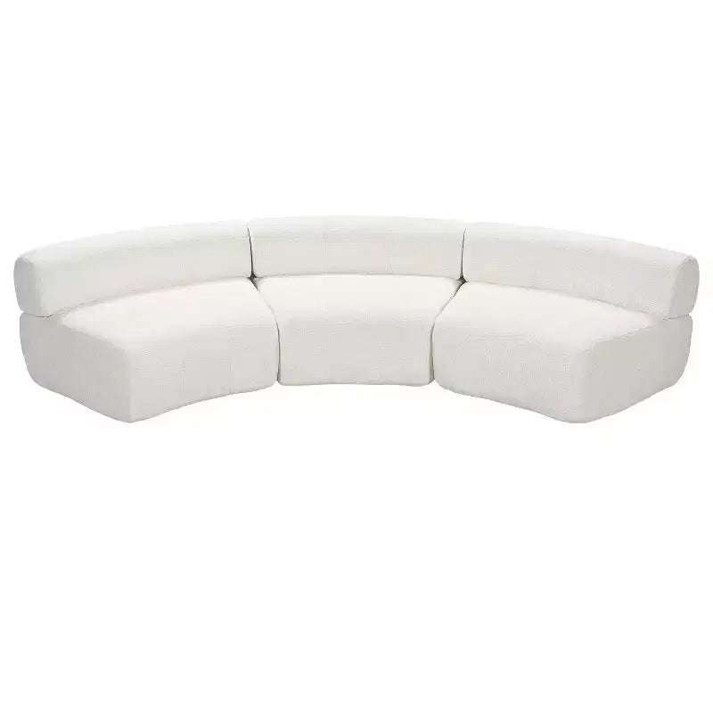 Christopher Knight Home Golan 118.5 Modular Compressed Curved Upholstered 3-Seater Sectional Sofa