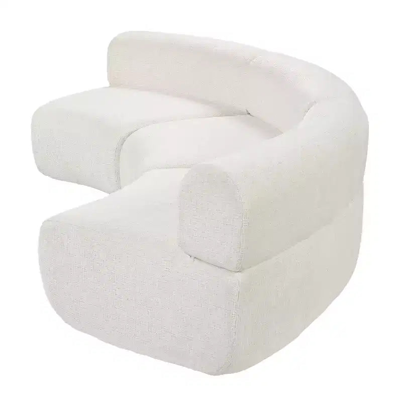 Christopher Knight Home Golan 118.5 Modular Compressed Curved Upholstered 3-Seater Sectional Sofa