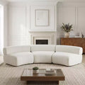Christopher Knight Home Golan 118.5 Modular Compressed Curved Upholstered 3-Seater Sectional Sofa