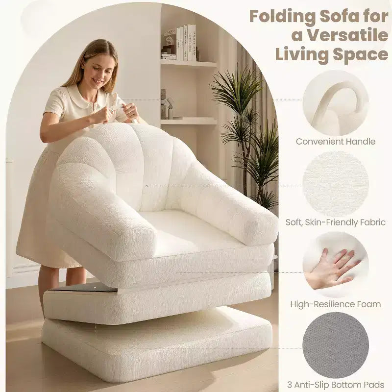 Yaheetech 2-in-1 Folding Sofa Bed Foldable Chair Bed for Living Room, Bedroom