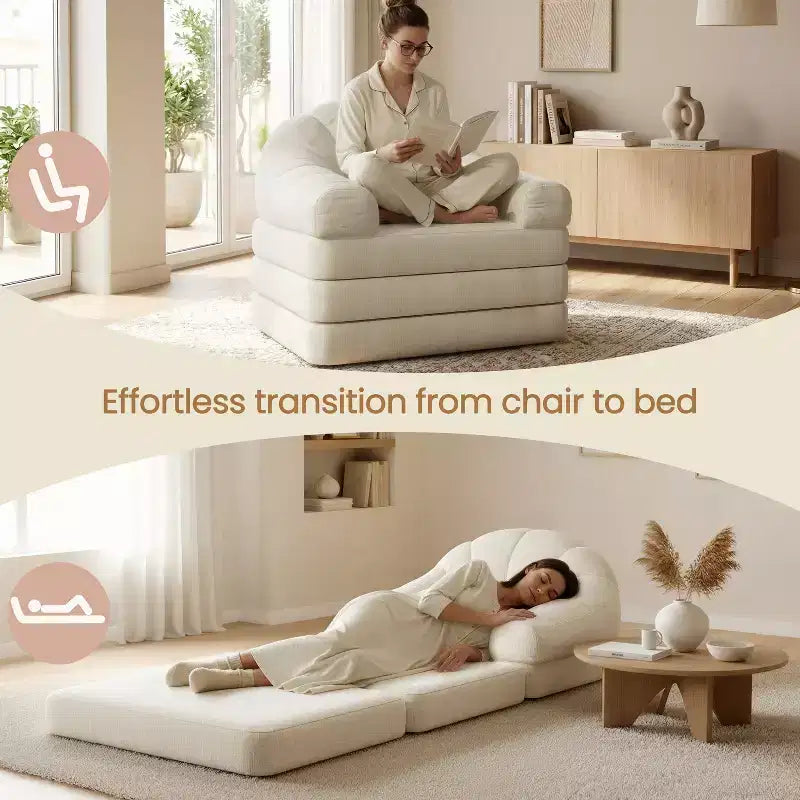 Yaheetech 2-in-1 Folding Sofa Bed Foldable Chair Bed for Living Room, Bedroom
