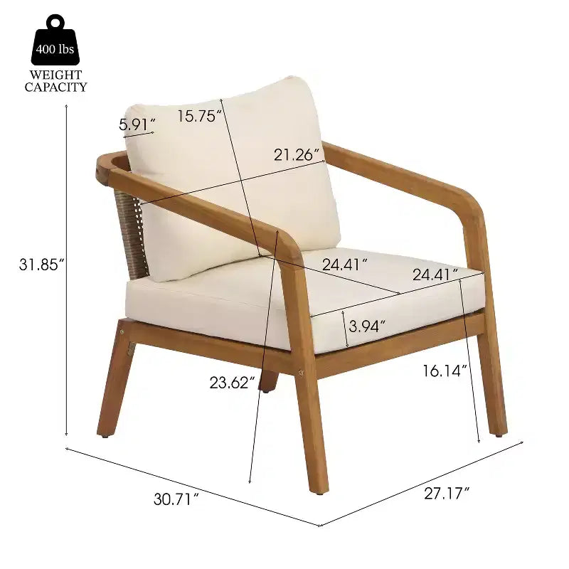 Christopher Knight Home Paula Juego de conversación moderno de 4 piezas con cojines para patio de madera de acacia y mimbre PE