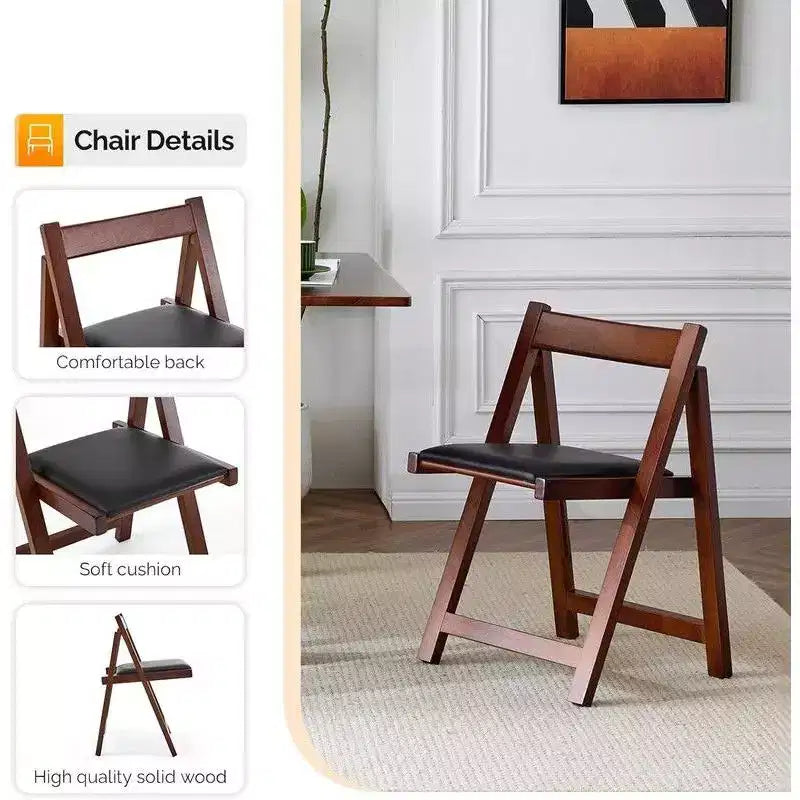 Ensemble de salle à manger pliable Karl Home en bois de noyer pour 4 personnes