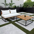 Taradale Outdoor Coffee Table with Taradale Outdoor Chair with Cushions - Set of 3 - White - SEI