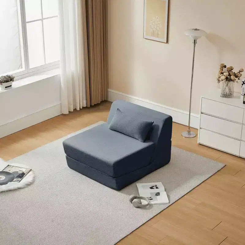MAYEERTY 2-in-1 Convertible Sofa Chair Alpaca Wool Fabric Space-Saving Sofa Bed for Small Spaces Living Room Dorm Apartment