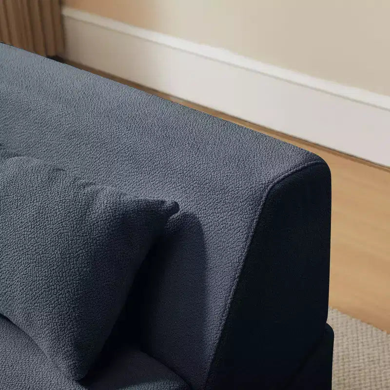 MAYEERTY 2-in-1 Convertible Sofa Chair Alpaca Wool Fabric Space-Saving Sofa Bed for Small Spaces Living Room Dorm Apartment