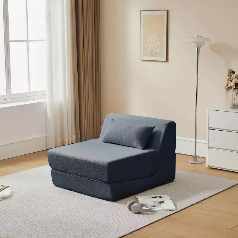 MAYEERTY 2-in-1 Convertible Sofa Chair Alpaca Wool Fabric Space-Saving Sofa Bed for Small Spaces Living Room Dorm Apartment