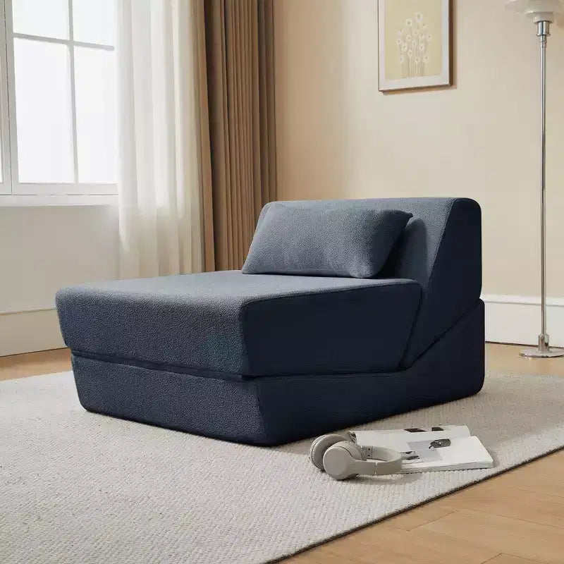 MAYEERTY 2-in-1 Convertible Sofa Chair Alpaca Wool Fabric Space-Saving Sofa Bed for Small Spaces Living Room Dorm Apartment