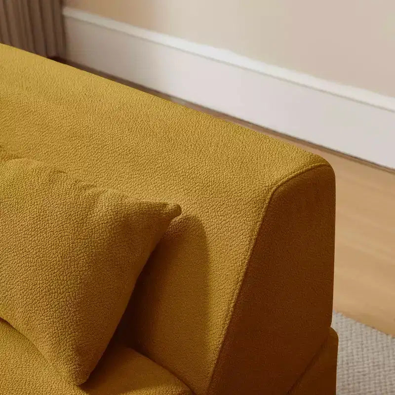 MAYEERTY 2-in-1 Convertible Sofa Chair Alpaca Wool Fabric Space-Saving Sofa Bed for Small Spaces Living Room Dorm Apartment