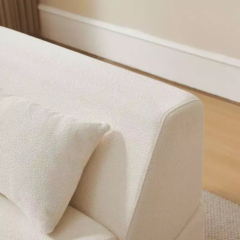 MAYEERTY 2-in-1 Convertible Sofa Chair Alpaca Wool Fabric Space-Saving Sofa Bed for Small Spaces Living Room Dorm Apartment