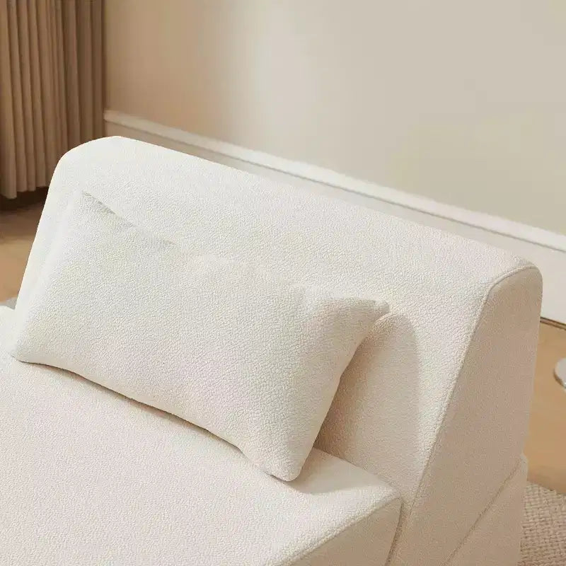 MAYEERTY 2-in-1 Convertible Sofa Chair Alpaca Wool Fabric Space-Saving Sofa Bed for Small Spaces Living Room Dorm Apartment