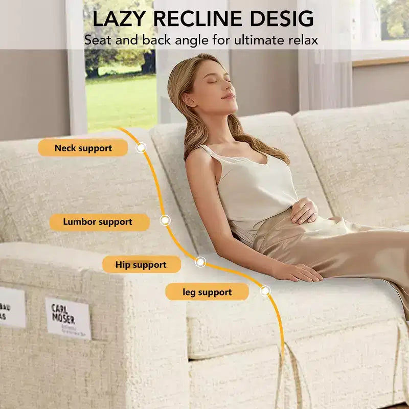 Dyonery Sleeper Sofa Bed,82 Pull Out Couch with Reclining Backrest/Reversible Storage Chaise, 3 in 1 L-Shaped Couch Tool-Free Assembly