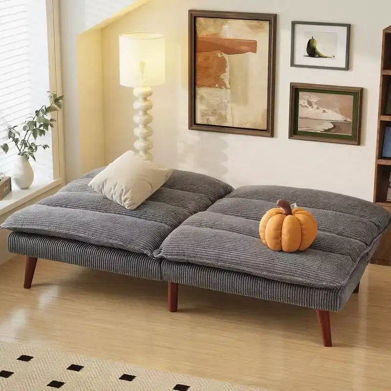 JIONJOY 67 Corduroy Convertible Futon Sofa Bed, 3-in-1 Recliner Sofa for Small Spaces, Compact Sofa Bed for Apartment, Guest Room