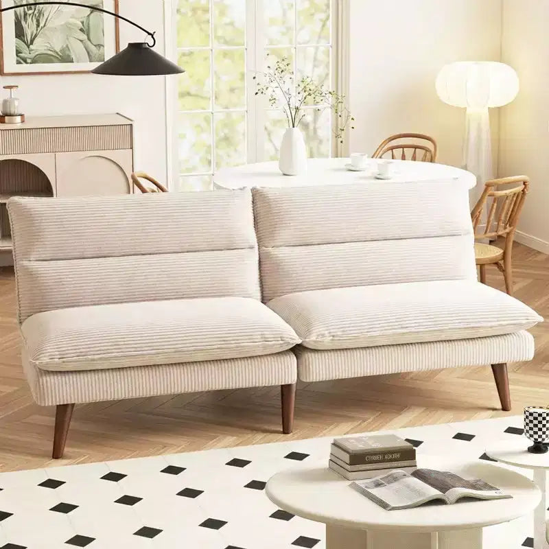 JIONJOY 67 Corduroy Convertible Futon Sofa Bed, 3-in-1 Recliner Sofa for Small Spaces, Compact Sofa Bed for Apartment, Guest Room