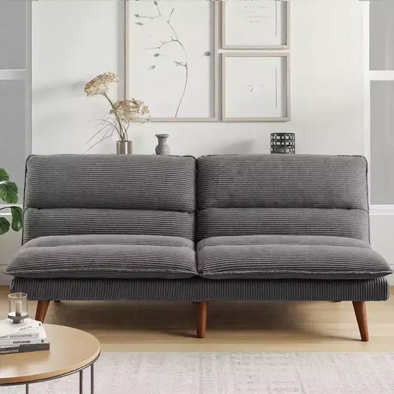 JIONJOY Sofá Cama Futón Convertible de Pana 67, Sofá Reclinable 3 en 1 para Espacios Pequeños, Sofá Cama Compacto para Apartamento, Habitación de Invitados