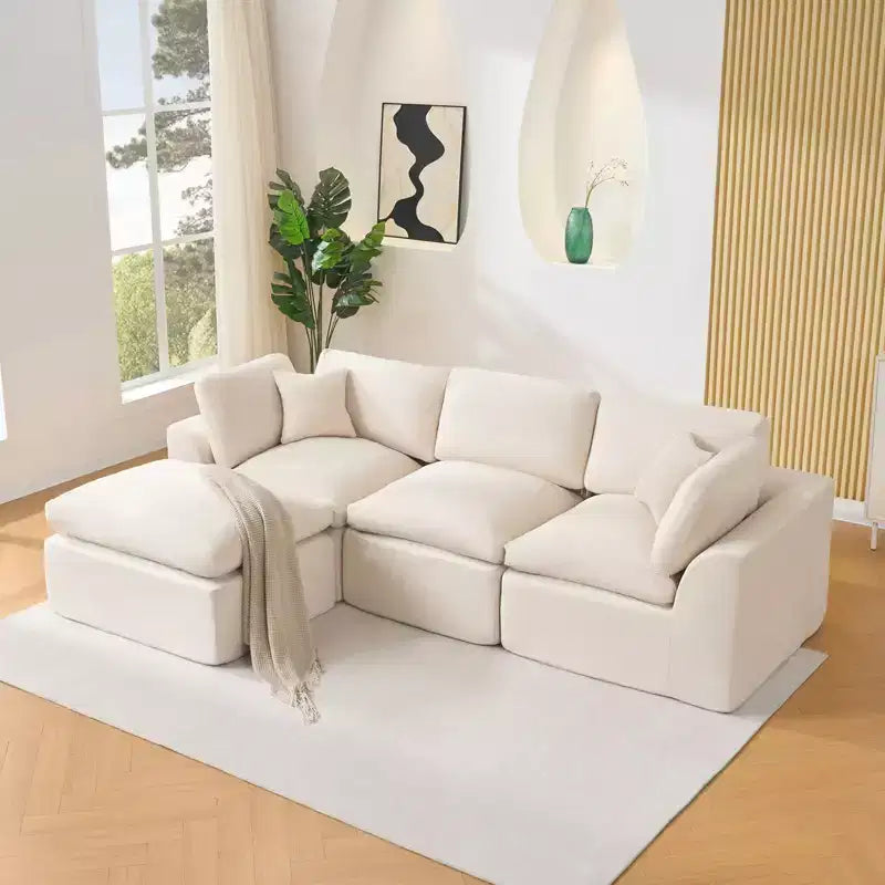 110 Modular Sectional Sofa with Deep Seat, No Assembly Required Sponge Couch for Living Room & Bedroom