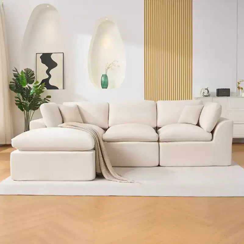 110 Modular Sectional Sofa with Deep Seat, No Assembly Required Sponge Couch for Living Room & Bedroom