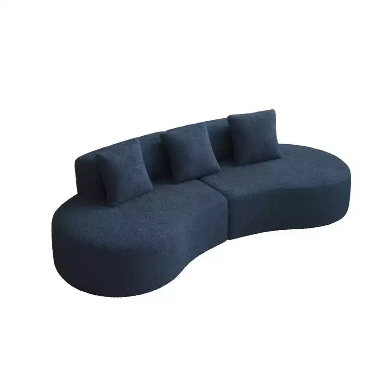 MAYEERTY Curved Velvet 5-Seater Modular Sectional Sofa with Toss Pillows