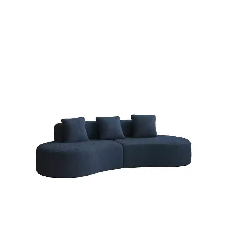 MAYEERTY Curved Velvet 5-Seater Modular Sectional Sofa with Toss Pillows