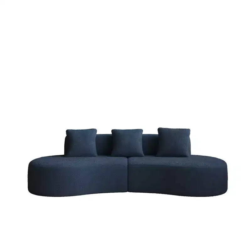 MAYEERTY Curved Velvet 5-Seater Modular Sectional Sofa with Toss Pillows
