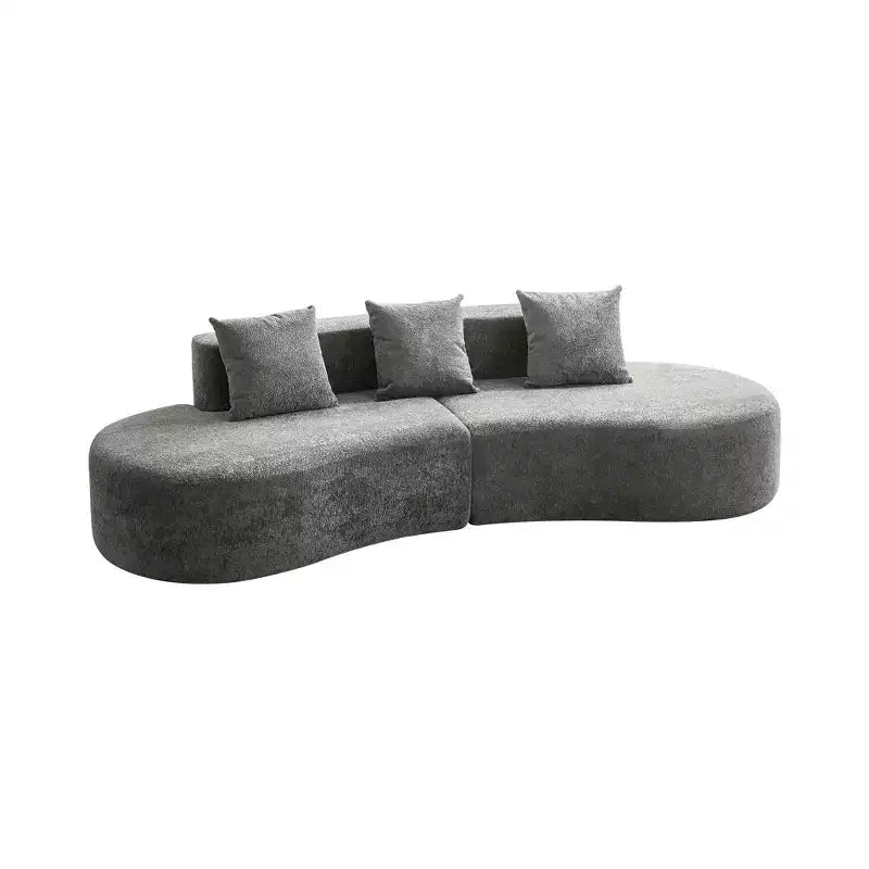 MAYEERTY Curved Velvet 5-Seater Modular Sectional Sofa with Toss Pillows