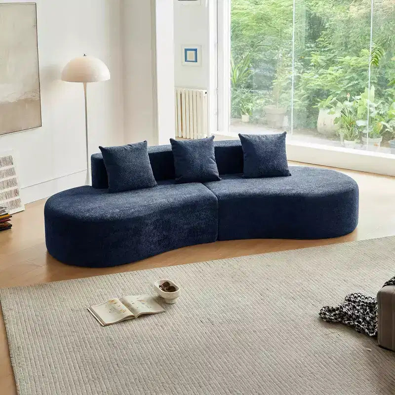 Sofá seccional modular de terciopelo curvado de 5 plazas MAYEERTY con cojines decorativos