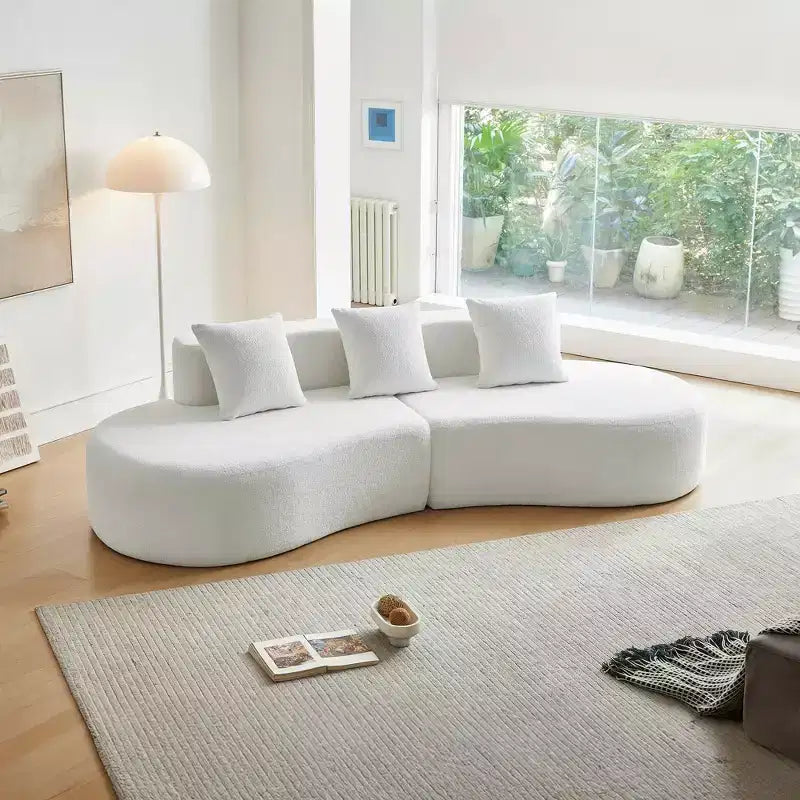 Sofá seccional modular de terciopelo curvado de 5 plazas MAYEERTY con cojines decorativos