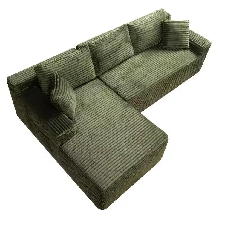 GDFStudio Faris Modern 95 2 Piece Sectional Upholstered Sofa with L-Shape Compressed Design