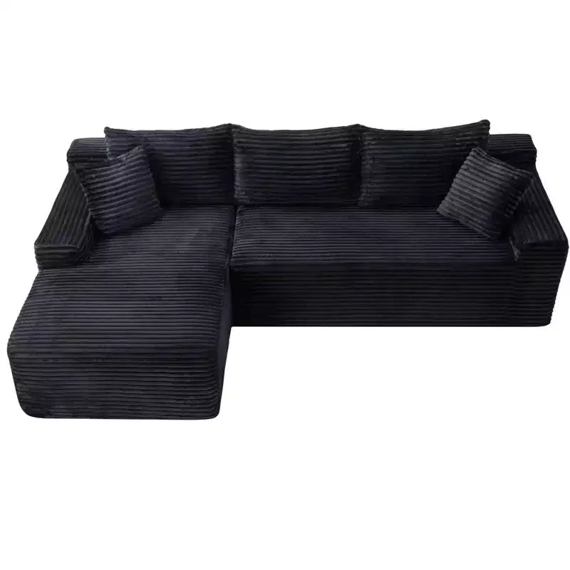 GDFStudio Faris Modern 95 2 Piece Sectional Upholstered Sofa with L-Shape Compressed Design