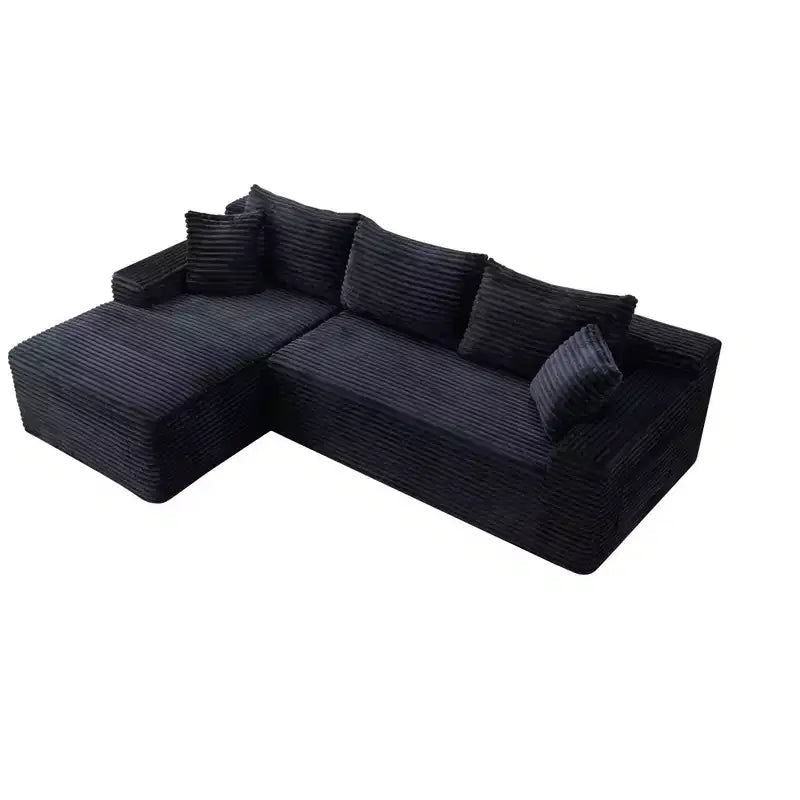 GDFStudio Faris Modern 95 2 Piece Sectional Upholstered Sofa with L-Shape Compressed Design