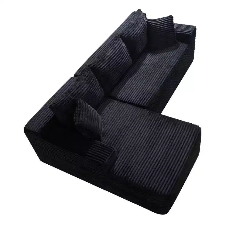 GDFStudio Faris Modern 95 2 Piece Sectional Upholstered Sofa with L-Shape Compressed Design