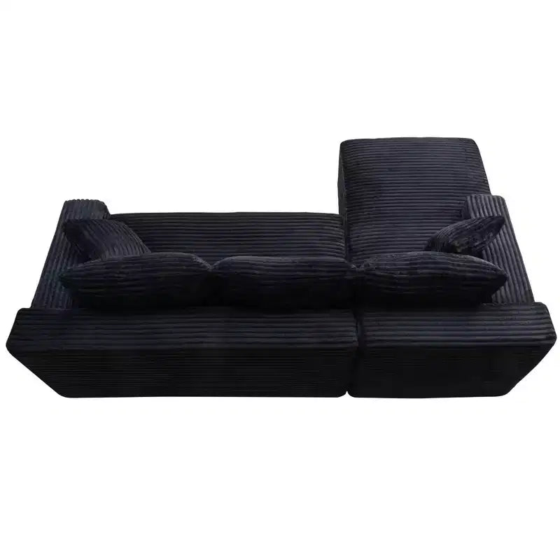 GDFStudio Faris Modern 95 2 Piece Sectional Upholstered Sofa with L-Shape Compressed Design