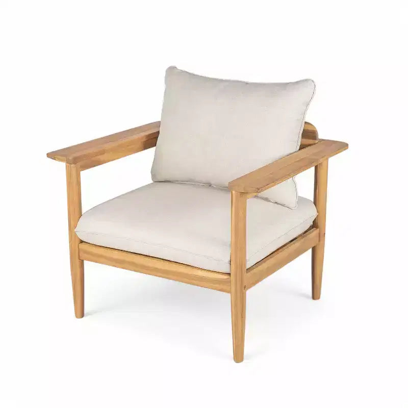 Christopher Knight Home Kara Juego de conversación de 4 piezas de madera de acacia con mesa de hormigón ligero