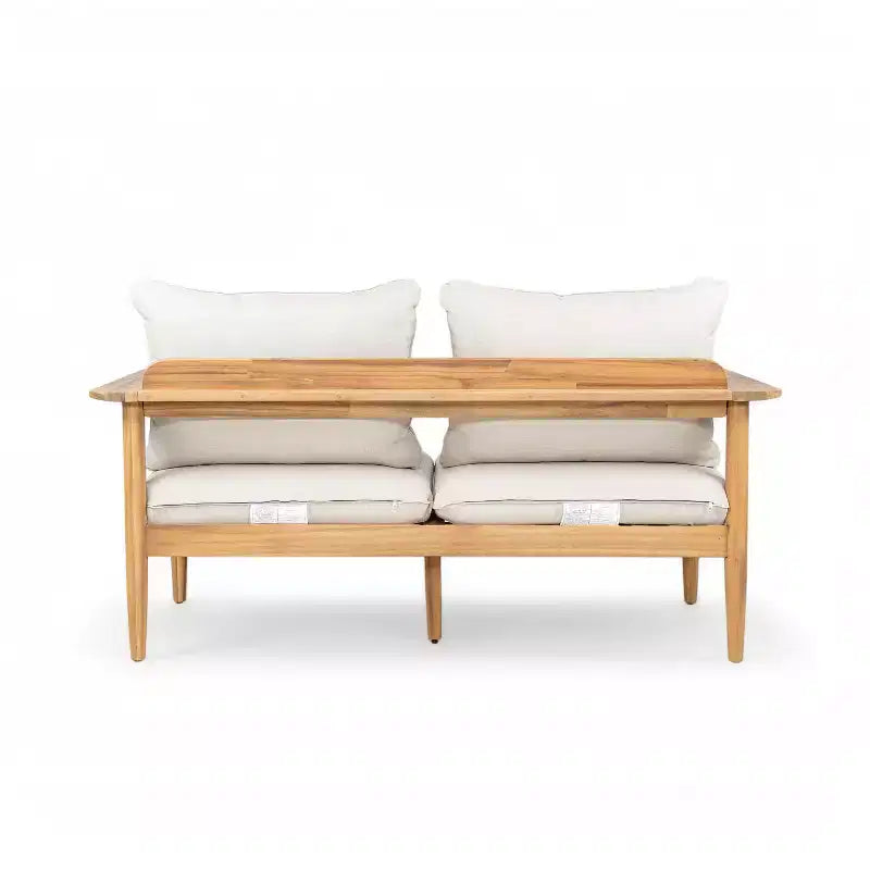 Christopher Knight Home Kara Juego de conversación de 4 piezas de madera de acacia con mesa de hormigón ligero