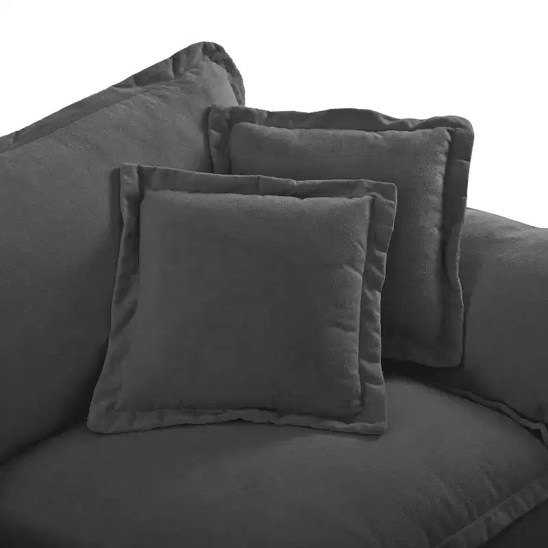 GDFStudio Vicky 143 U-Shape Chenille Upholstered Sofa with Cup Holders and Storage