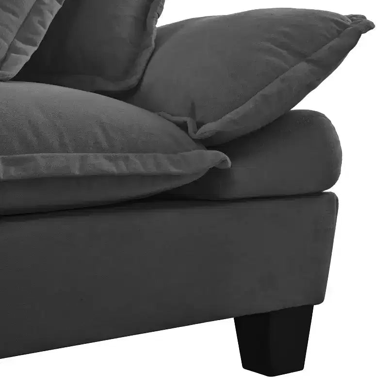 GDFStudio Vicky 143 U-Shape Chenille Upholstered Sofa with Cup Holders and Storage